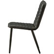 ACME Hosmer Leather Dining Side Chair in Antique Black (Set of 2)