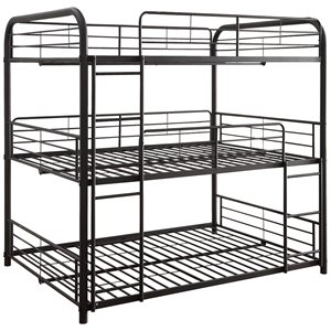 ACME Cairo Metal Frame Full Triple Bunk Bed in Sandy Black