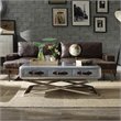 ACME Silchester Leather Sofa in Oak and Distress Chocolate