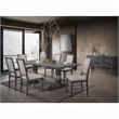 ACME Leventis Rectangular Wood Top Trestle Dining Table in Weathered Gray
