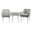 ACME Tashay 3 Piece Wicker Patio Conversation Set in Green and Beige