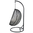 ACME Simona Patio Swing Chair in Beige and Black