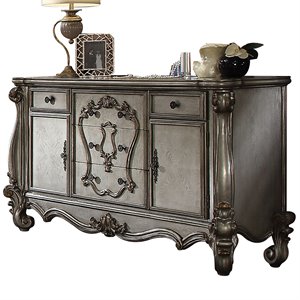 ACME Versailles 5 Drawer Wooden Dresser with 2 Doors in Antique Brown Platinum