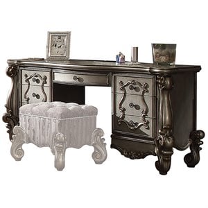 ACME Versailles Wood Bedroom Vanity Desk in Antique Platinum Pewter