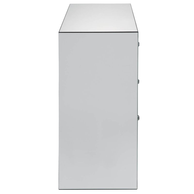 ACME Sonia 3 Drawer Glass Top Mirrored Console Table