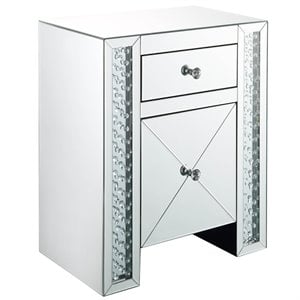 ACME Maisha 2 Drawer Mirrored Nightstand