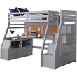 ACME Jason II Wooden Twin Storage Loft Bed in Gray