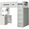 ACME Nerice Wooden Frame Twin Storage Loft Bed in White and Gray