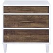 ACME Lurel Wooden Rectangular Nightstand in White and Weathered Oak