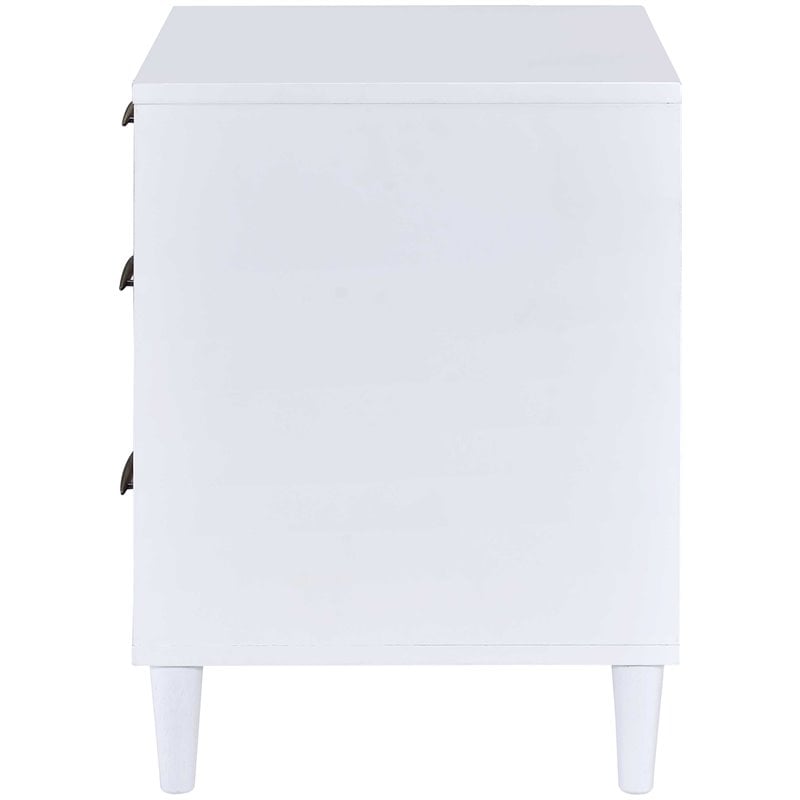 ACME Lurel Wooden Rectangular Nightstand in White and Weathered Oak