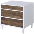 ACME Lurel Wooden Rectangular Nightstand in White and Weathered Oak