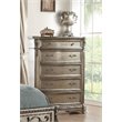 ACME Northville 5 Drawer Wooden Chest in Antique Silver