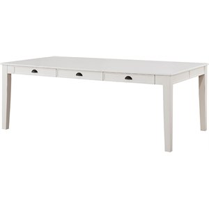 ACME Renske 6-Drawer Rectangular Wooden Storage Dining Table in Antique White