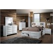 ACME Ireland Queen 8-Drawer Wooden Bed with Storage in White