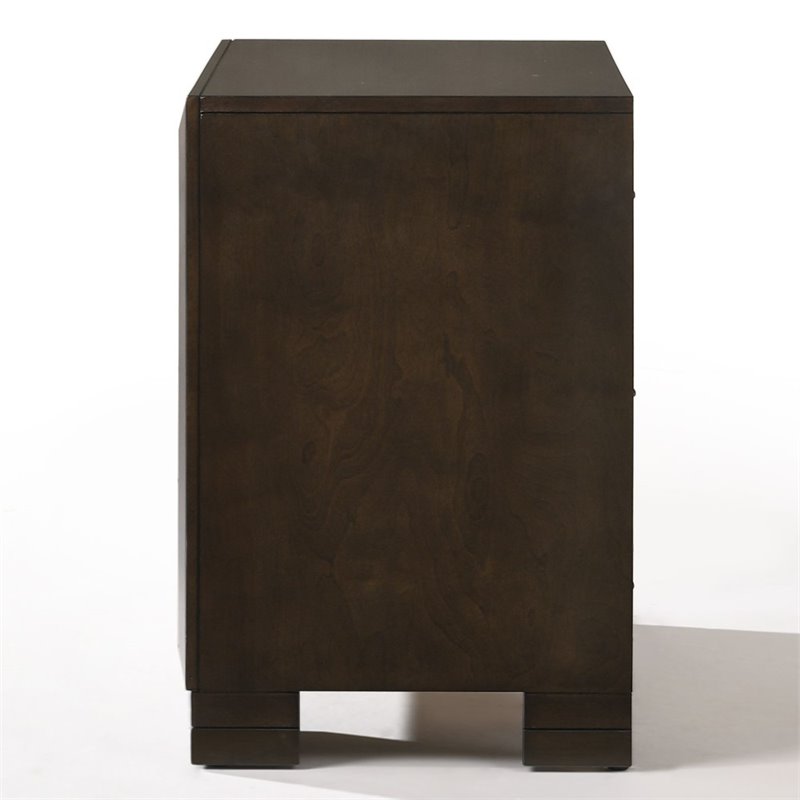 ACME Merveille Square Wood and Metal 2-Drawers Nightstand in Espresso