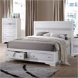 ACME Naima Eastern King Wooden Bed with Storage in White
