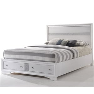 ACME Naima Queen Wooden Storage Bed in White
