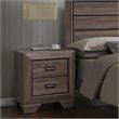 ACME Lyndon Square 2 Drawers Nightstand in Weathered Gray Grain