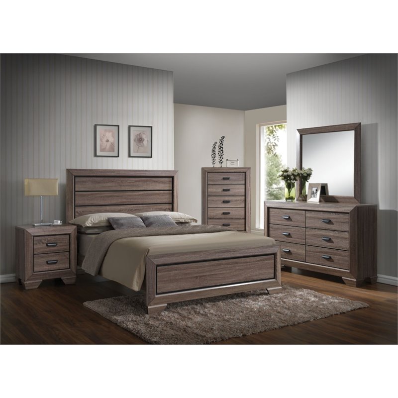 ACME Lyndon 5 Drawers Chest in Weathered Gray Grain