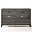 ACME Valdemar Metal and Wood Bedroom Dresser in Weathered Gray