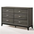 ACME Valdemar Metal and Wood Bedroom Dresser in Weathered Gray