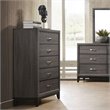 ACME Valdemar Metal and Wood 5-Drawers Bedroom Chest in Weathered Gray