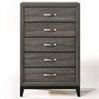 ACME Valdemar Metal and Wood 5-Drawers Bedroom Chest in Weathered Gray