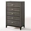 ACME Valdemar Metal and Wood 5-Drawers Bedroom Chest in Weathered Gray