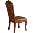 ACME Dresden Side Chair in Fabric and Cherry Oak (Set of 2)