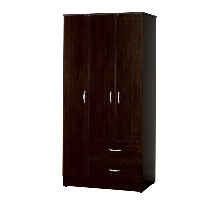 ACME Olean 2-Drawers and 3-Doors Wooden Bedroom Wardrobe in Espresso