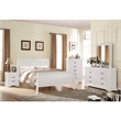 ACME Louis Philippe Wooden Twin Sleigh Bed in White