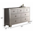 ACME Voeville II Wood 7-Drawers Bedroom Dresser in Platinum Silver