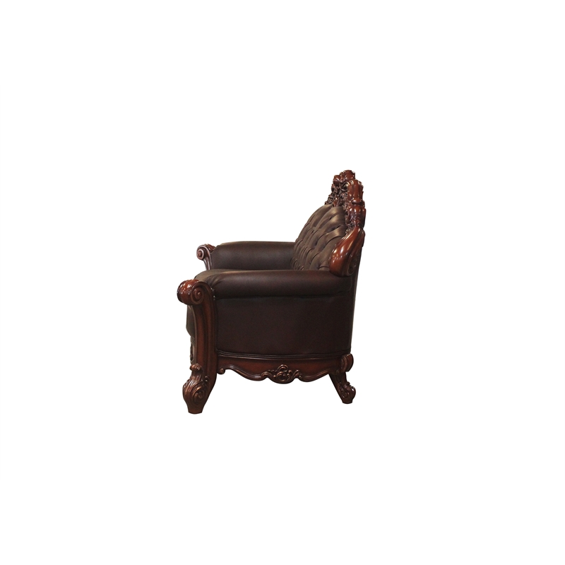 ACME Vendome Loveseat with 2 Pillows in Cherry PU