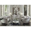 ACME Versailles Sofa with 5 Pillows in Ivory Velvet and Bone White