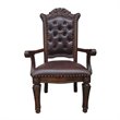 ACME Vendome Dining Arm Chair in PU and Cherry (Set of 2)
