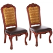 ACME Dresden Dining Side Chair in PU and Cherry Oak (Set of 2)