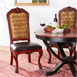 ACME Dresden Dining Side Chair in PU and Cherry Oak (Set of 2)