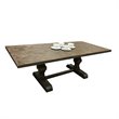 ACME Landon Square Wooden Top Dining Table in Salvage Brown
