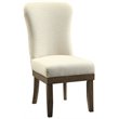 ACME Landon Linen Fabric Side Chair in Beige and Salvage Brown Set of 2