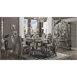 ACME Versailles Faux Leather Counter Dining Chair in Silver Platinum Set of 2