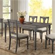ACME Wallace Rectangular Wood Top Dining Table in Weathered Gray