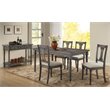 ACME Wallace Rectangular Wood Top Dining Table in Weathered Gray