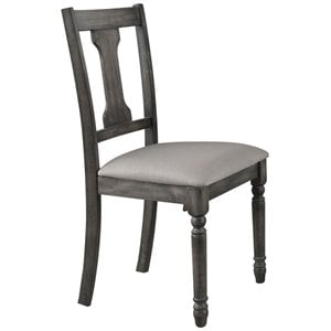 ACME Wallace Wooden Dining Side Chair in Tan and Weathered Gray Set of 2
