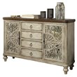 ACME Vermont 4-Drawer Wooden Console Table with 2 Door in Antique White