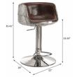 ACME Brancaster Adjustable Stool with Swivel in Vintage Brown Top Grain Leather
