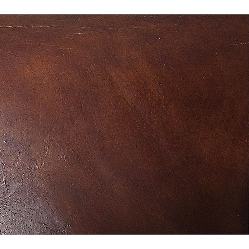 ACME Leeds Top Grain Leather Upholstery Accent Chair in Vintage Dark Brown