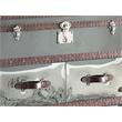 ACME Aberdeen Rectangular Accent Table in Vintage Dark Brown and Stainless Steel