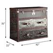 ACME Aberdeen Rectangular Accent Table in Vintage Dark Brown and Stainless Steel