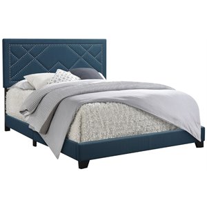 ACME Ishiko Eastern King Bed in Dark Teal Fabric