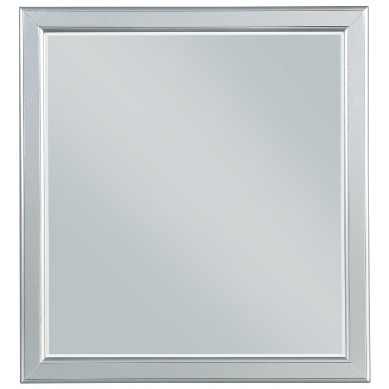 ACME Louis Philippe III Wood Mirror in Platinum and White
